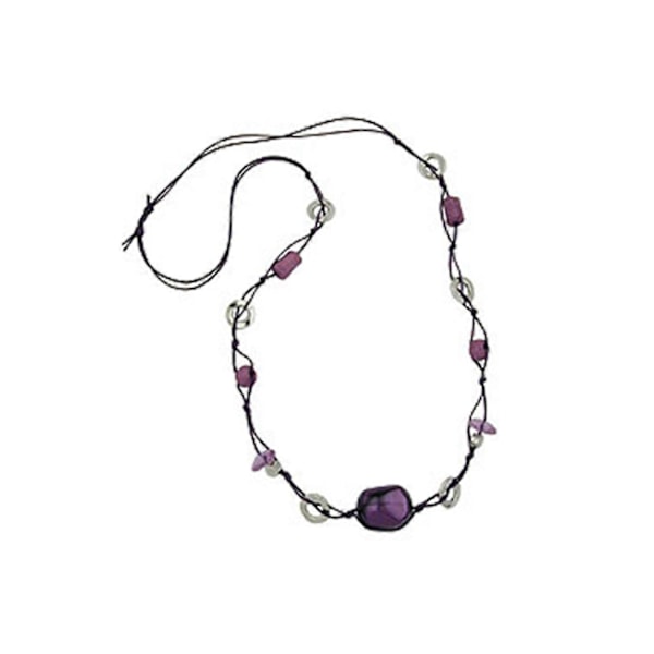 Halsband Lila Pärlor 90cm - Gl02583