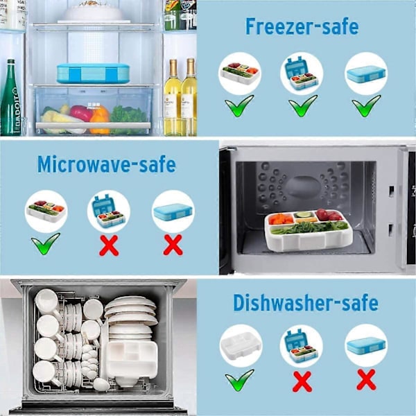 Lunchlåda för barn, 4-fackig Bento-låda för barn, BPA-fri, skolmatlåda för pojkar och flickor, resemat och mellanmålsförpackning för barn på språng
