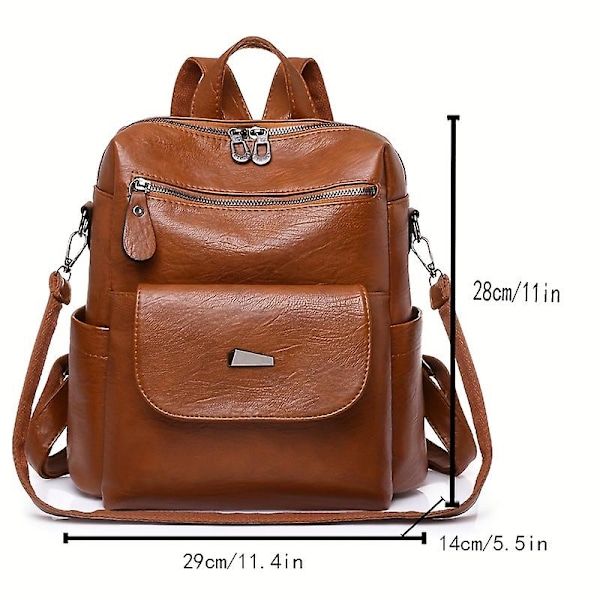 Ryggsäck Enkelt Dam Ryggsäck En Axel Crossbody Trevägs Ryggsäck Resväska（svart）