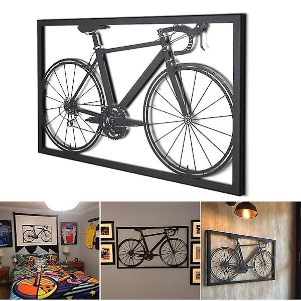 Metallcykel prydnad väggdekoration silhuetter handgjord väggkonst heminredning（48x28）