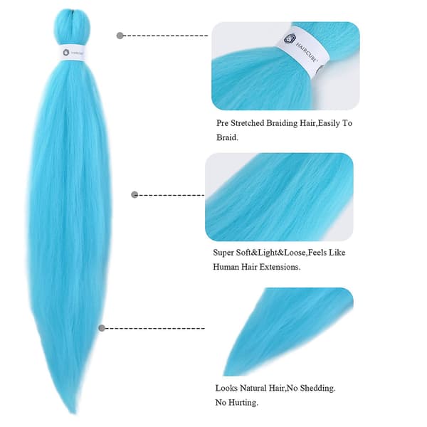 Regnbue Gradient Farve Hår Pre-strakt Hæklet Hår Filament 26 Tommer 20240105（Multicolor）