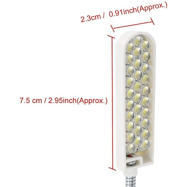 30 LED ompelukoneen valo työskentely hansikaulainen lamppu magneettijalustalla kotiin tai ompelukoneeseen (220V)