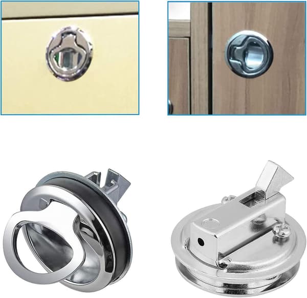 Sink legering av sink legering slam flush pull luke flush dør pull luke slam latch for Camper dekk luke dør skap, sølv 2 stk
