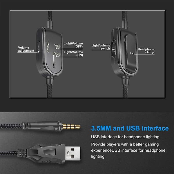 Gaming Headset 3.5mm Stereo Sound Myke øreputer