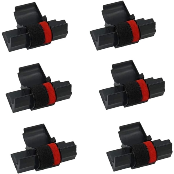 Skrivarfält 6-pack bandbläckrullebläckrulle för IR-40T-kalkylatorskrivare - 6 st (IR40T svart röd två färger)