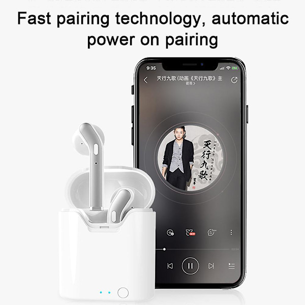 Bluetooth-ørepropper Hodetelefoner Trådløse ørepropper med ladeetui hvite
