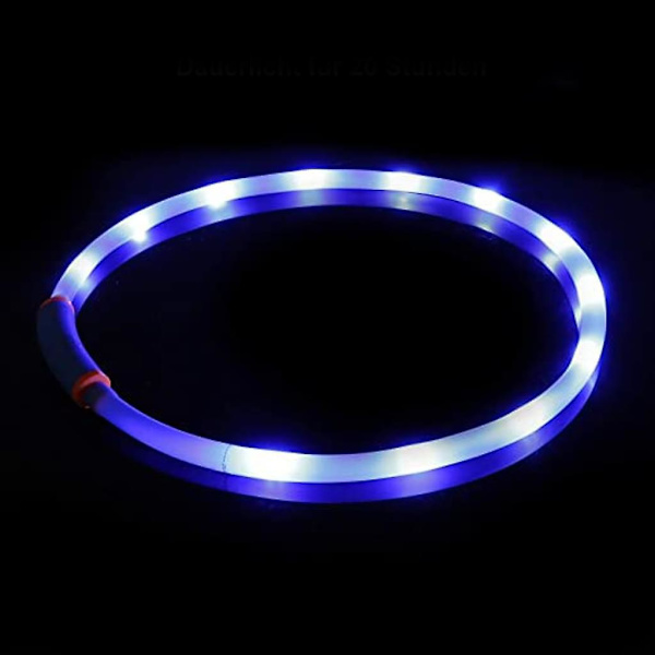 LED Lysende Halsbånd Hundehalsbånd USB Genopladelig Justerbar Længde Blå