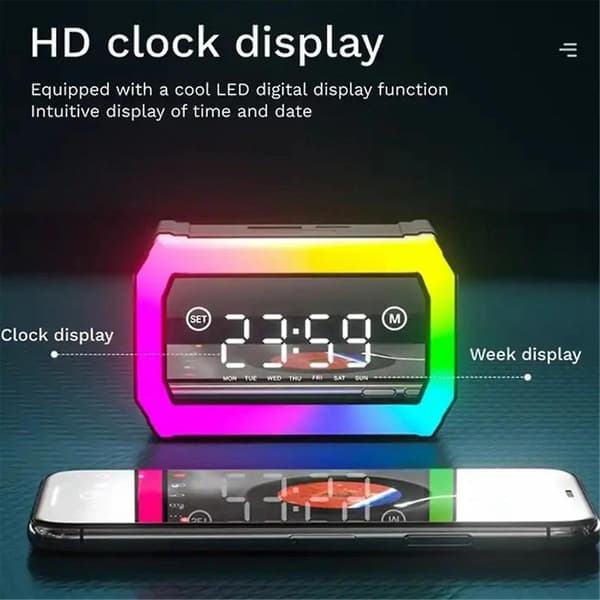 Trådlös Bluetooth-klockdisplay brusreducering låg latens TWS Bluetooth-headset för mobilspel dator (svart)