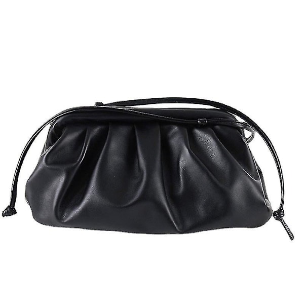 Messenger Bag Kvinnor Cloud Bag Mjukt Läder Dumpling Enstaka Snedställda Handväskor（Vit）