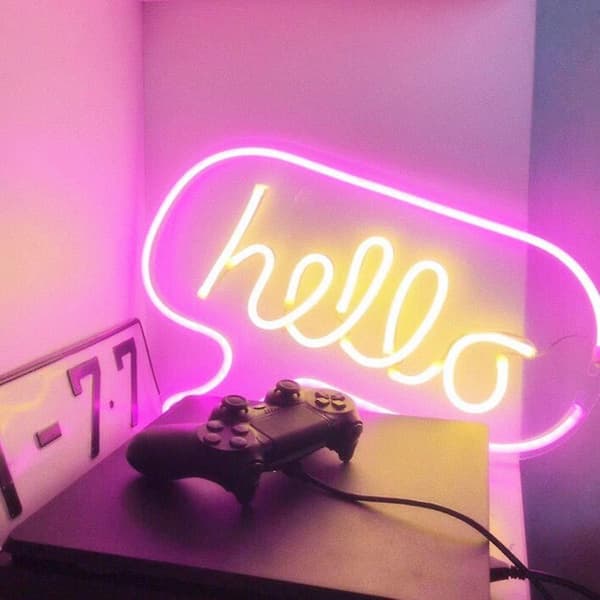 Neon LED Vegg hello USB Neon Lys dekorasjon