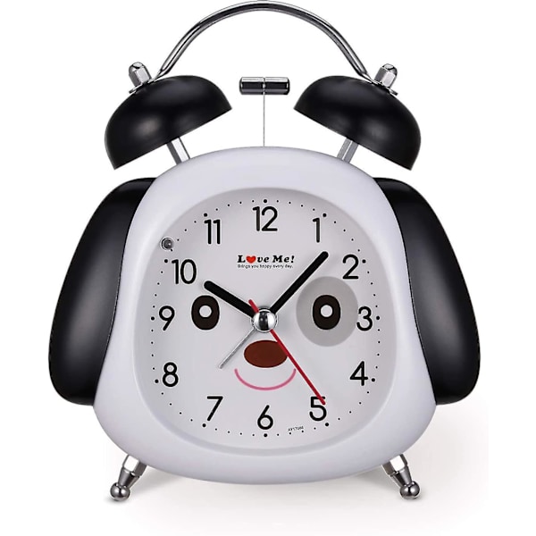 Analog väckarklocka, 3 tum hund barn väckarklocka med högt alarm, dubbel klocka väckarklocka med Ni