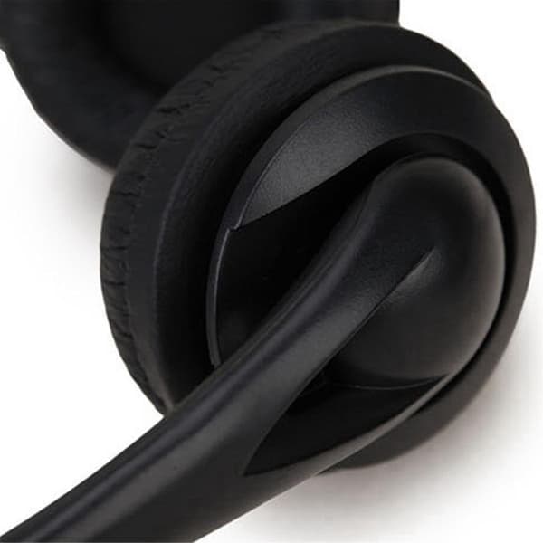 USB-headset med mikrofon, med lydstyrkekontrol, til onlinekonference, onlineundervisning, spil, computerheadset (sort)