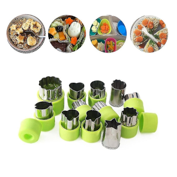 Mindre stål grönsakssats, mini ie mögelbröd s frukt s för barn (12 st/set)