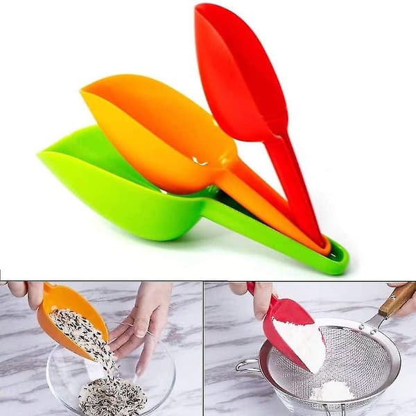 Plastik Food Scoops Sæt, 3 stk. Is Tørfoder Scoops, Multipurpose Scoops