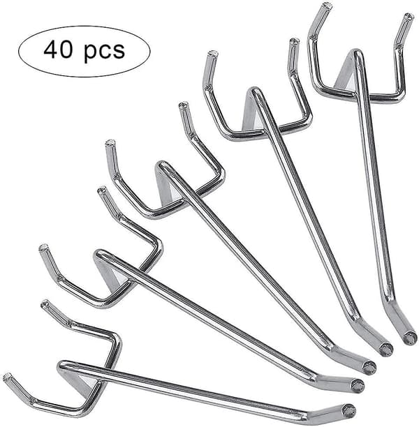 Opbevaringskrog 40 stk. Perforeret panelkrog, Assorterede perforerede paneler, Stansepladekrog