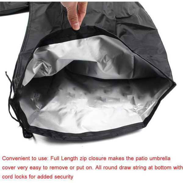 Outdoor Paraply Cover Parasol Cover for Cantilever Parasol Outdoor Paraply Cover Vannavstøtende stoff Svart 265cm (50 70 40cm)