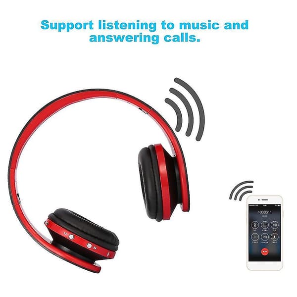 Hopfällbart trådlöst stereo Bluetooth-headset med mikrofon för iPhone, mobiltelefon, PC, bärbar dator