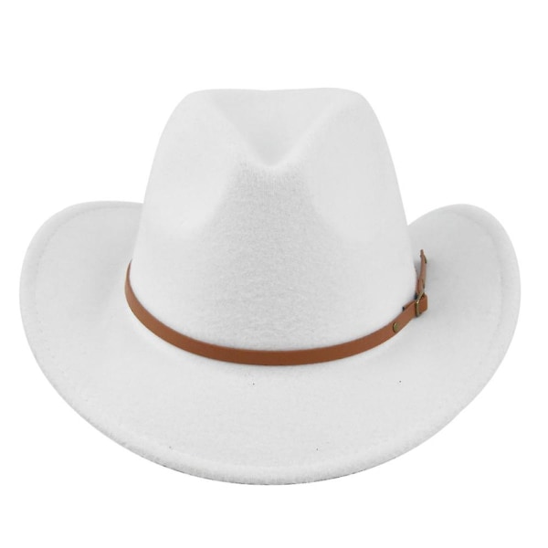 Filthatt Retro Imitert Saueskinn Cowboyhatt Belte Ullhatt Nasjonal Hette Retro Jazzhatt