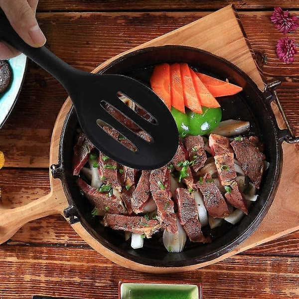 2 stycken silikonvispar med non-stick yta, serveringssked