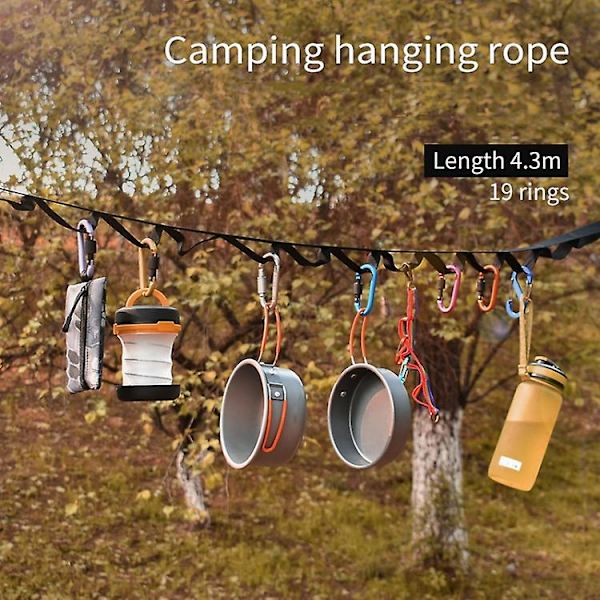 Utendørs Camping Telt Oppbevaring Klesvask 19 Ring Villmark Leir Stropper Lanyard