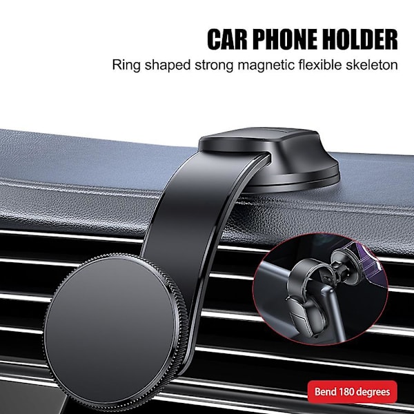 Universal Rotasjonsbrakett Magnetisk Bilholder Telefonholder For IPhone（Som vist）