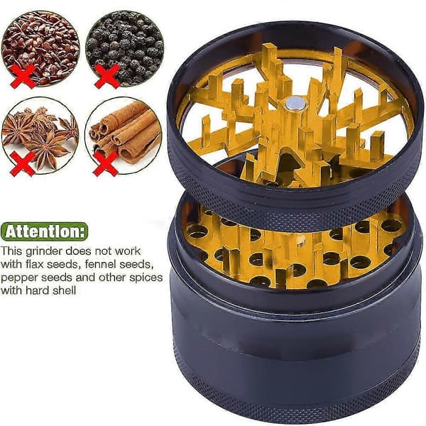 Pollenkvarn Crusher 63mm, 4-delat set med pollen skrapa