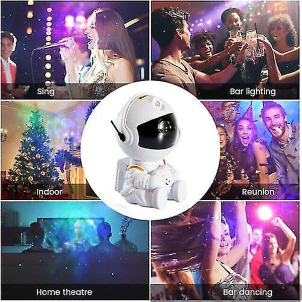 Astronaut Galaxy Projektor Lampe Stjernehimmel Astronaut Natlys Til Hjemmedekoration（B）