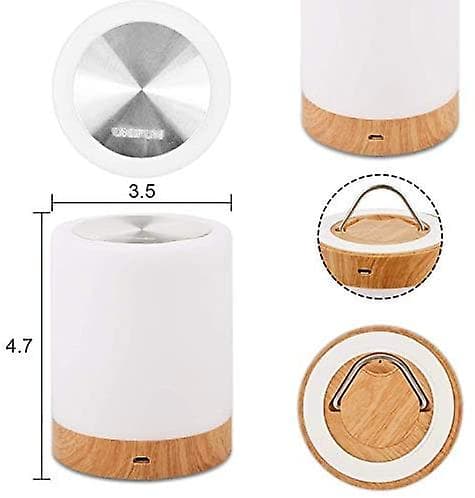 Bordlampe, Touch Sensor Sengebordelampe, Dæmpbar Varm Hvidt Lys & Farve