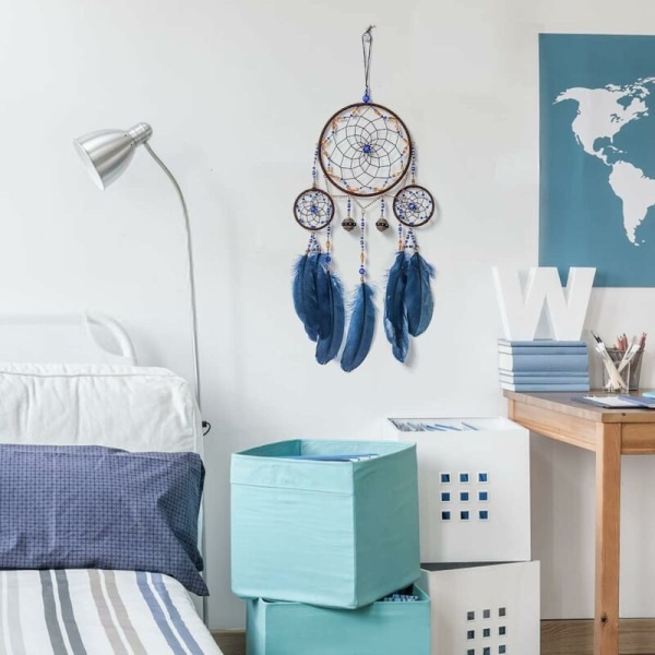 Unesieppari jousisormuksilla Unesieppari, käsintehty unesieppari kotiin, makuuhuoneeseen, koristeluun (sininen)