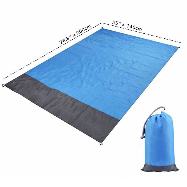 1,4*2M campingmatte vanntett strandteppe utendørs bærbar piknik bakkematte madrass utendørs camping piknik matte teppe（Lydorange）