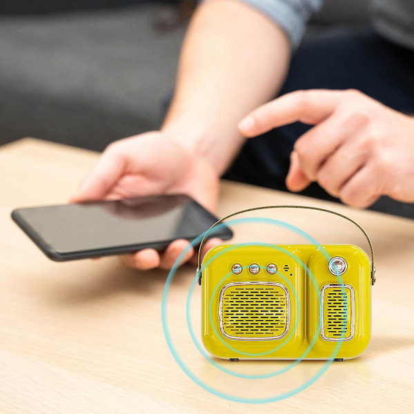 Luova retro-langaton Bluetooth-kaiutin (keltainen)