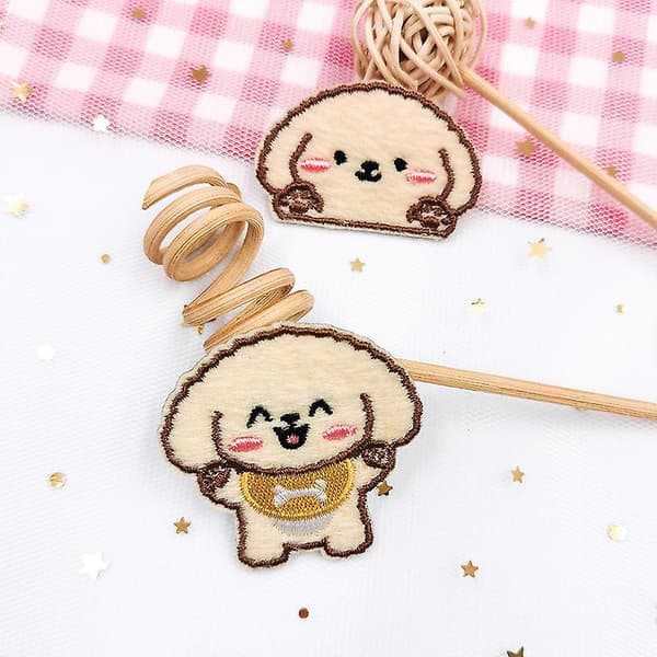 Dww-Plush kanin broderi lapp 9 stycken