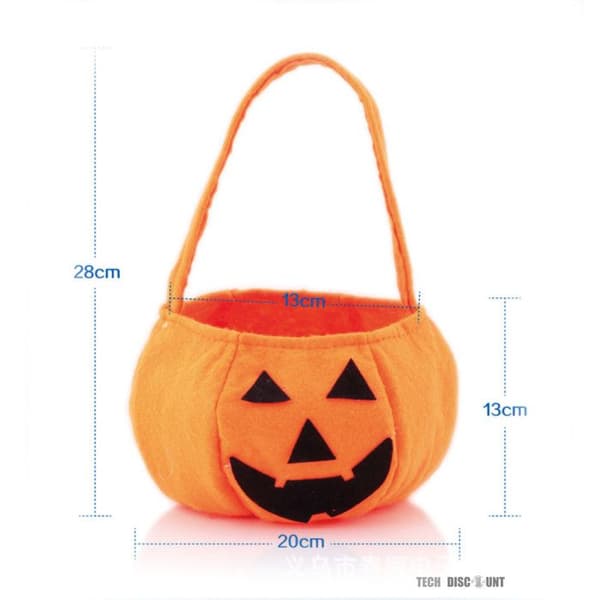 Halloween græskarpose, slik til børn, festpynt, slik tilbehør, håndtaske - Jucnuz - slidstærkt stof