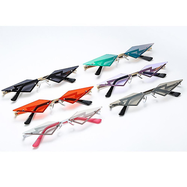 Timanttimuotoinen kehyksetön True Film -aurinkolasit Gafas Uv400 Trendikkäät kapeat silmälasit Streetwear Okulary Aurinkolasit Naiset Oculos（C053）