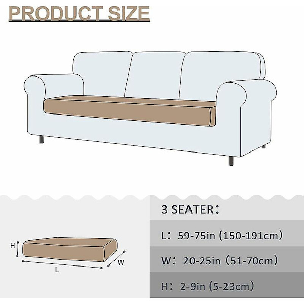 Høj kvalitet strækbar sofa sædebetræk, pudebeskytter, vaskbart sofasæde (150-170cm)