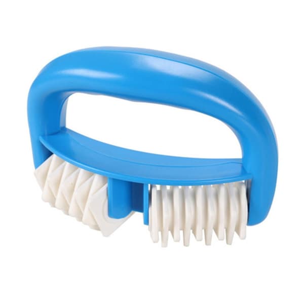 Plast Handtag 2 Hjul Muskel Rulle Massager Cellulit Rulle-Blå