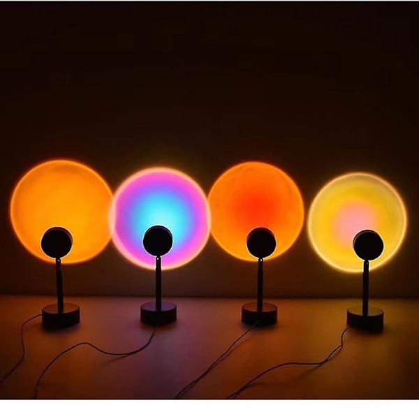 16 färger app solnedgång projektor lampa regnbåge atmosfär led nattlampa för hem sovrum kaffe butik bakgrund led lampa（Inget stöd hylla2）