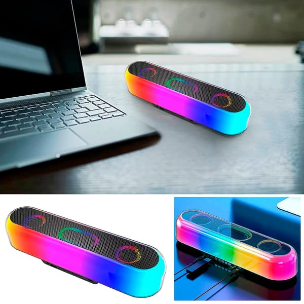 Salg 2023 Fargerik Belysning Bluetooth Høyttaler Kvalitet Multifunksjonell Volum Subwoofer Bluetooth Lyd