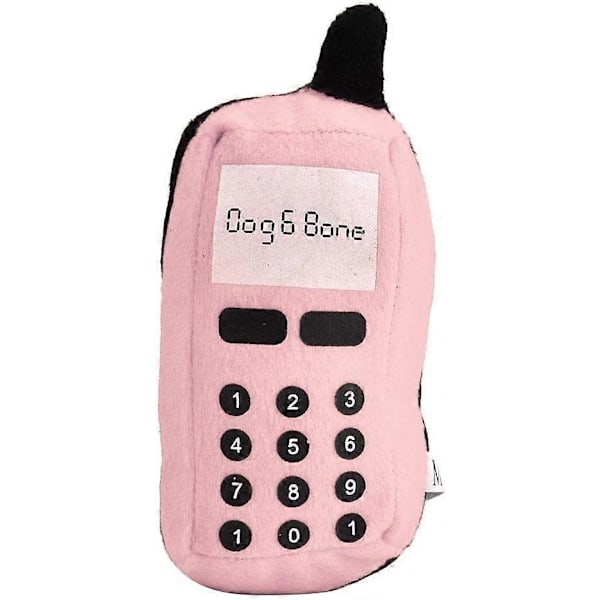 Husdjurs tuggleksak, Plysch Mobiltelefon Hundar Katter Ljudande Tuggleksak Interaktiv Hund Tuggleksak Rivtålig (Rosa)