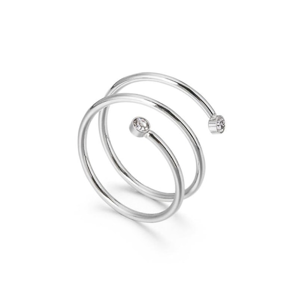 Rostfritt stål flätad Wrap Wave Stacking Promise Statement Cocktail Party Ring