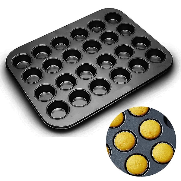 Non-stick Cake Mold 24 Holes with Carbon Steel Baking Round Cake Mold Teflon Coating Baking Tray