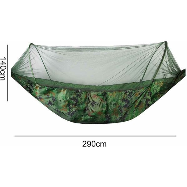 Campinghängmatta med myggnät, utomhusresegunga Sovhängmatta för vandrare - kamouflage