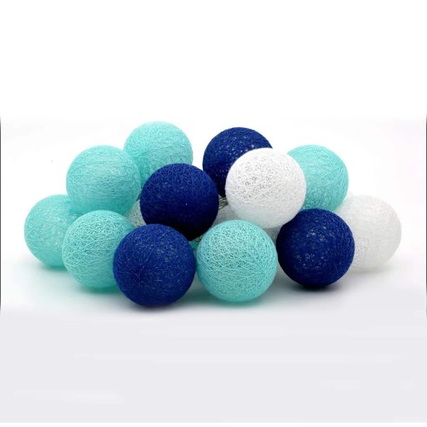 LED-bomullsboll ljusslinga, 3M, 20 LED-bollar, inomhusdekoration för jul, fester