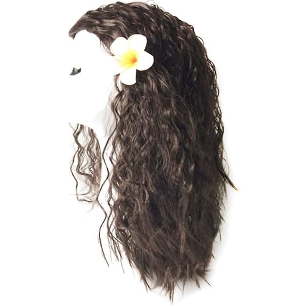 Moana Paryk til Piger - Krøllet Prinsessehår Cosplay Tilbehør