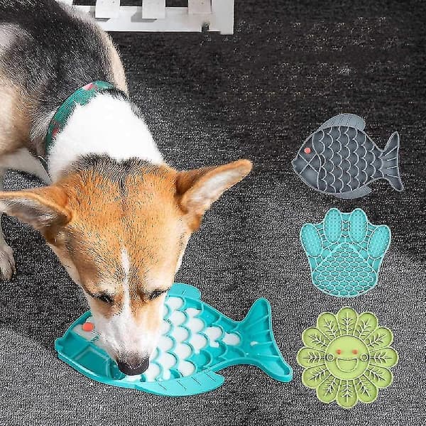 2 stk. Hundeslikkeplade Langsom Foder Likkemåtte Langsom Fodring og Distraktion