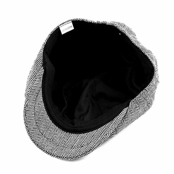 Herre Rutete Herringbone Cap Beret Flat Cap