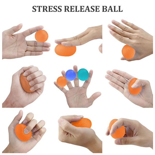 Handterapi Finger Tr ning Grip Ball E gg Form Styrketr nare Squeeze Stress Relief Bl 30kg 66lbs