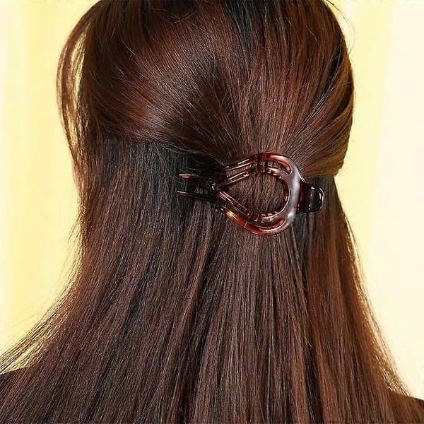 Geometriska hårklämmor - Koreanska modeaccessoarer för säkra hästsvansar och löshår Coffee