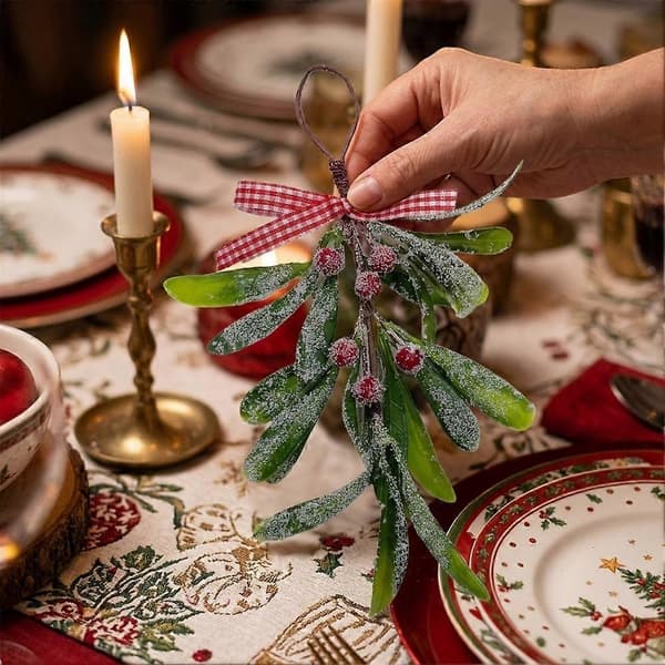 Juleophæng sæt med 2 stk. plastløv til træ og dør 04 Christmas ornament