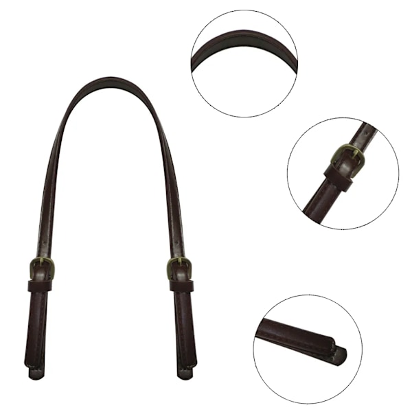 Set med 2 konstläder handväskor med remmar, ersättnings axelremmar för handväskor, DIY väsktillbehör, svart